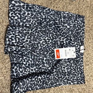 Zara Black and Gray Animal Print Skirt